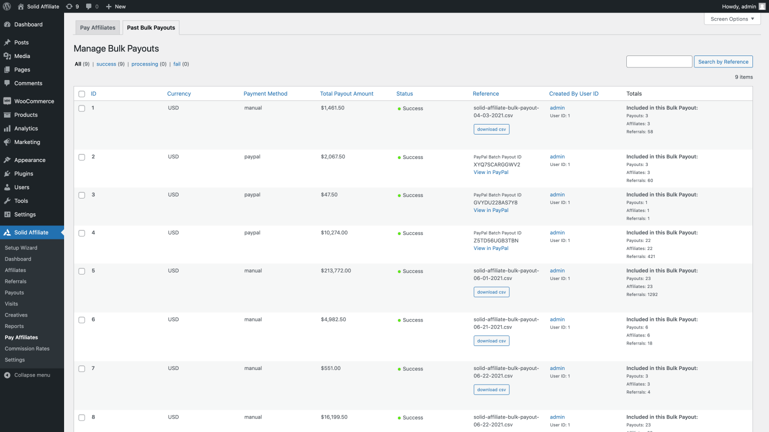 Pay Affiliates Documentation Solid Affiliate